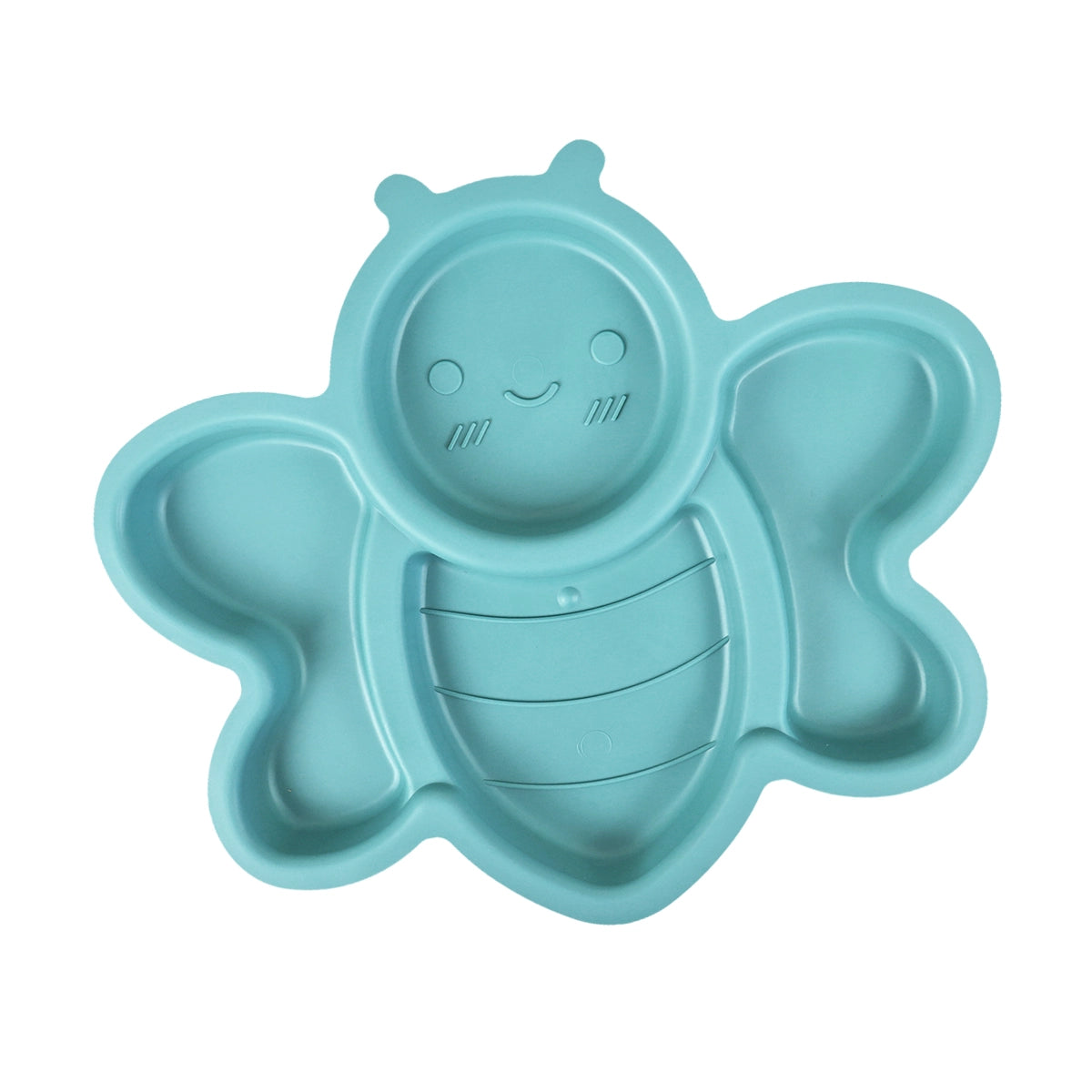 Plato Infantil con Diseño de Abeja, Color Verde