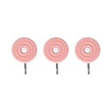 Colgadores Metálicos Redondos Autoadhesivos, Color Rosa, 3 pzas