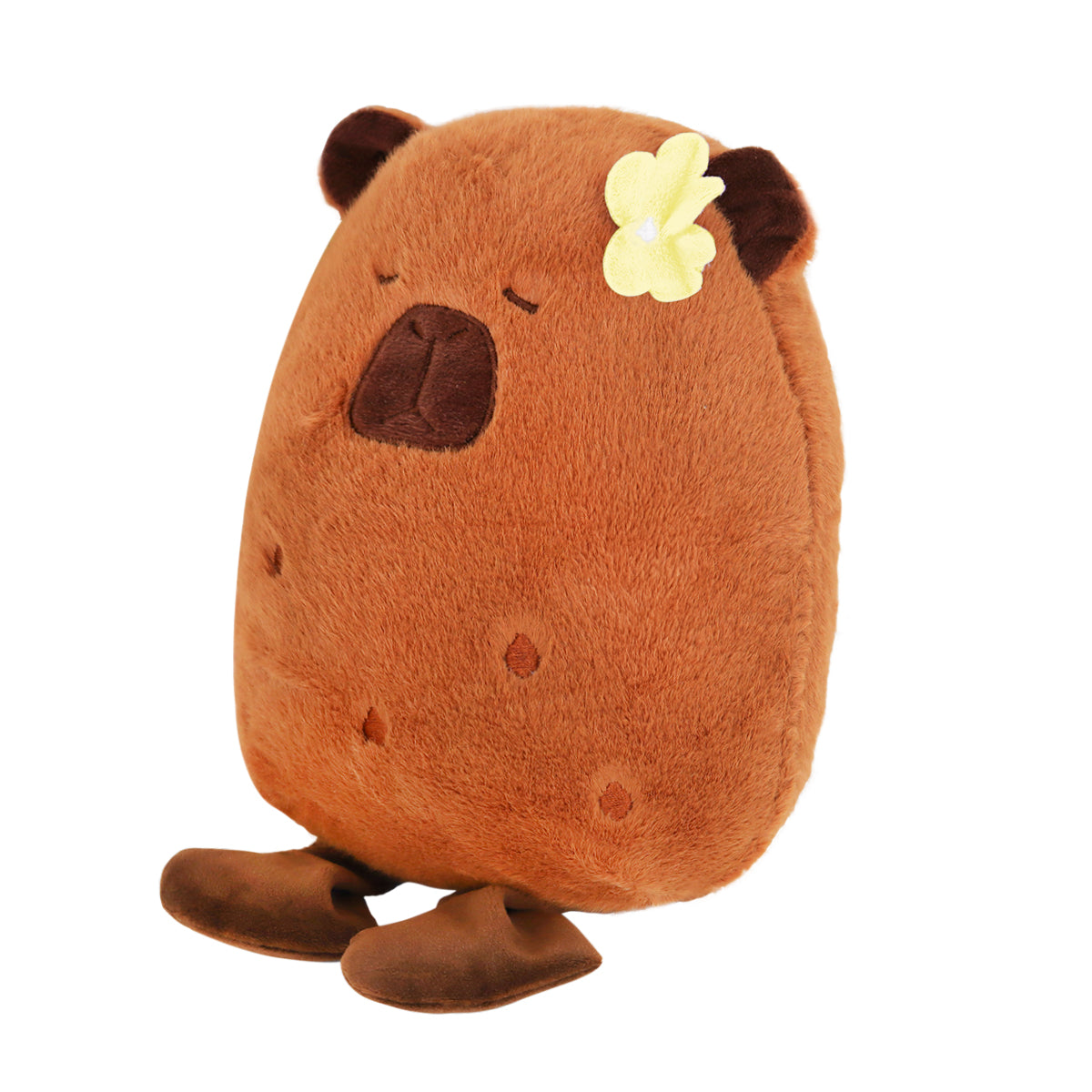 Peluche de Capibara con Flor, Color Amarillo