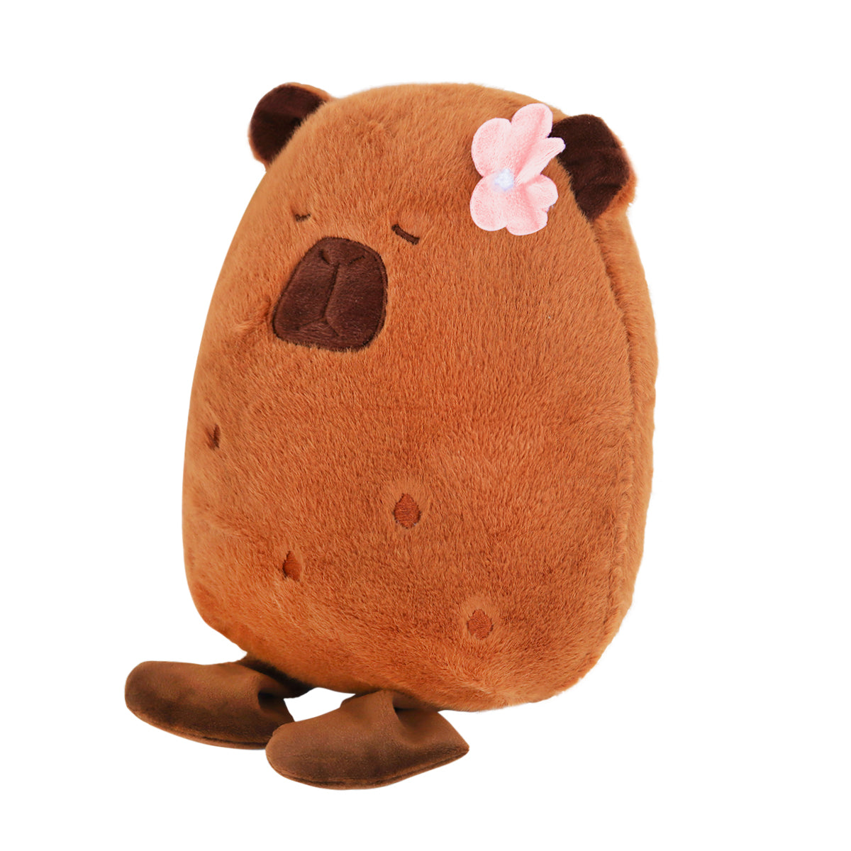 Peluche de Capibara con Flor, Color Rosa