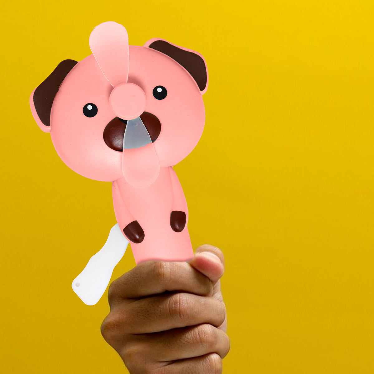 Ventilador PortÃ¡til de Mano, Perrito Rosa