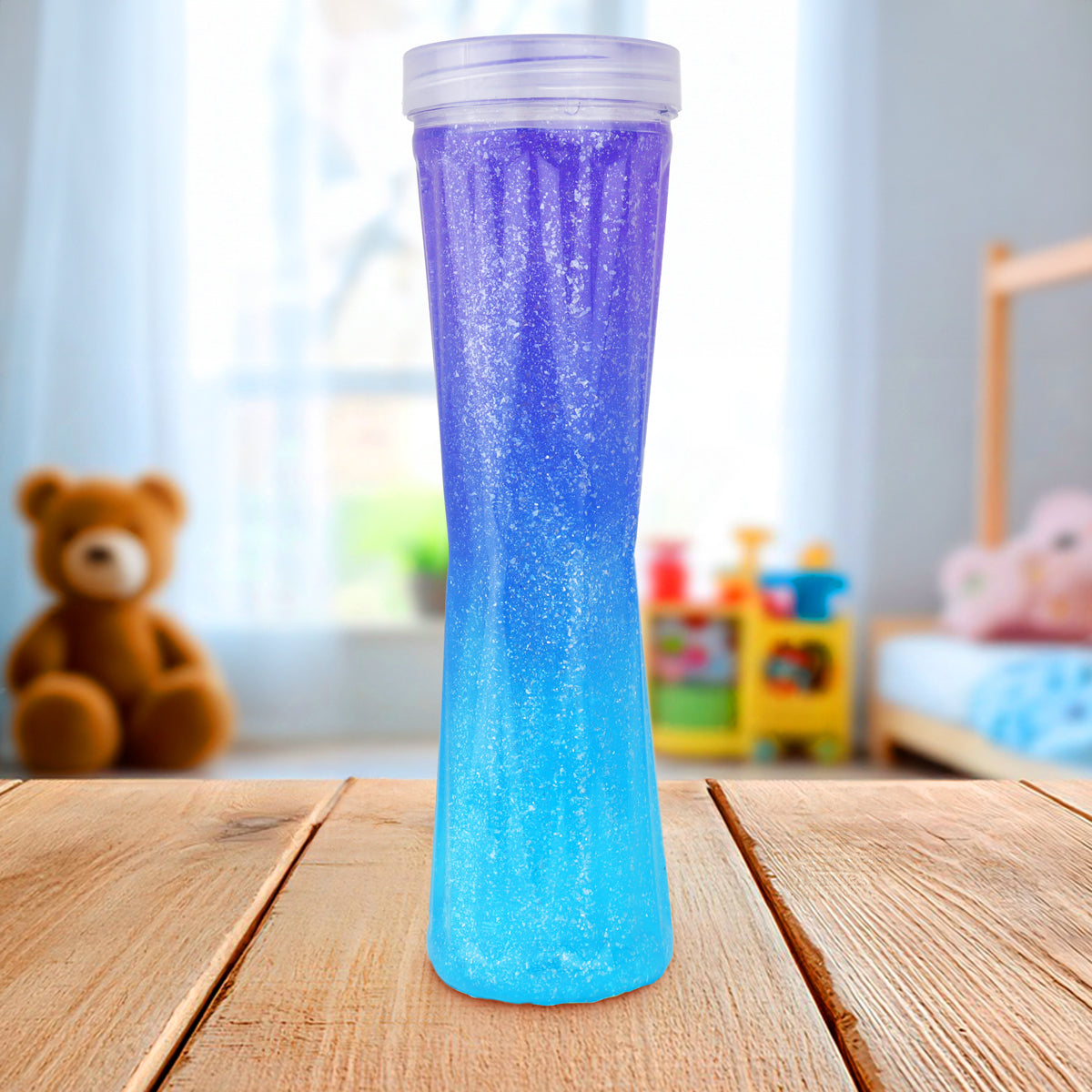 Slime Cristalino con Aroma, Envase Cilindro, Color Azul