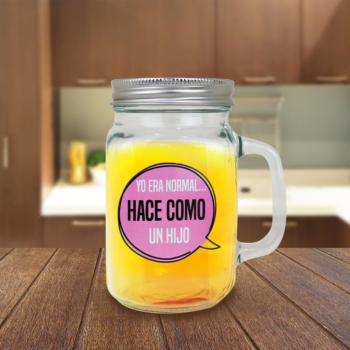 Tarro de Cristal con Tapa, DiseÃ±o de DÃ­a de la Madre