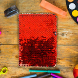 Cuaderno Lentejuelas, Doble Vista, Color Rojo