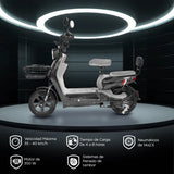 Bicicleta Eléctrica Negro con Gris Kiwo KL 800
