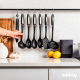 Juego de Utensilios de Cocina de Silicona con Soporte, Smirly