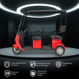 Kiwo, Triciclo Eléctrico con Techo, Modelo BTY002, Color Rojo