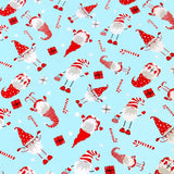 Papel para Envolver Regalos Navideño, Gnomo, Color Azul