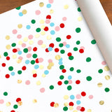 Papel Navideño para Envolver Regalos, Confeti