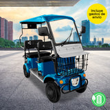 Kiwo, Vehículo Eléctrico con Techo, Modelo BTY001, Color Azul Metálico