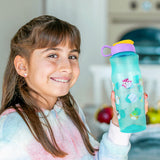 Botella de Agua con Dibujos Animados, Color Aqua, 880 ml