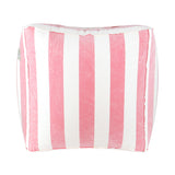 Puff Cubo Inflable, Color Rosa y Blanco