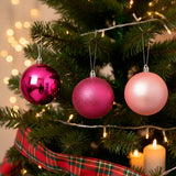 Set de Esferas Navideñas, Color Rosa, 3 pzas