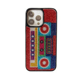 Funda Bling para iPhone, Diseño Radiocasete