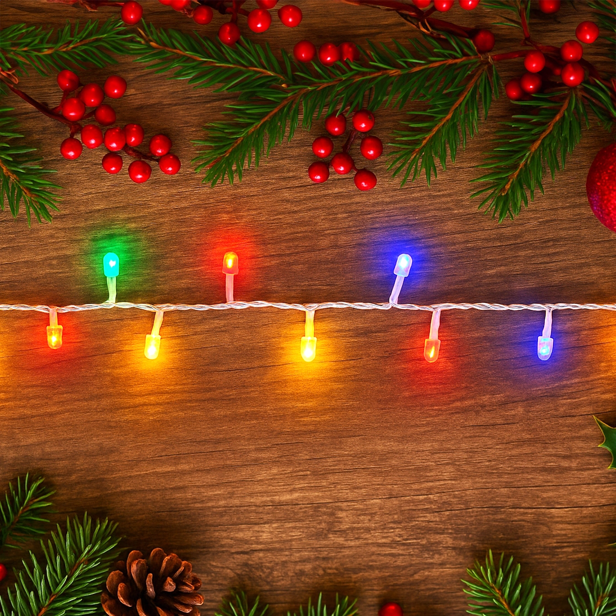 Serie de Luces LED Interconectables, Cable Transparente, Colores