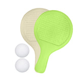 Set de Raquetas de Ping Pong con Pelotas, Color Beige y Verde, 4 pzas