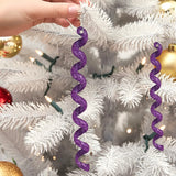 Ornamentos Navideños, Espiral, Color Morado, 4 pzas