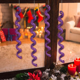 Ornamentos Navideños, Espiral, Color Morado, 4 pzas