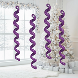 Ornamentos Navideños, Espiral, Color Morado, 4 pzas