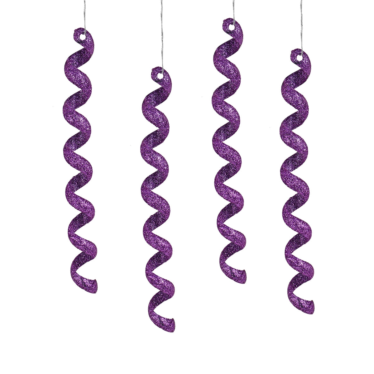 Ornamentos Navideños, Espiral, Color Morado, 4 pzas