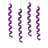 Ornamentos Navideños, Espiral, Color Morado, 4 pzas