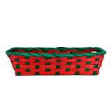Canasta de Bamboo Navideña, Color Rojo, 20x30 cm