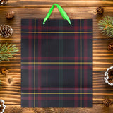 Bolsa de Regalo Navideña, Diseño Cuadros, Color Negro y Rojo