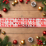 Listón Navideño, Diseño Mickey, Color Rojo y Blanco