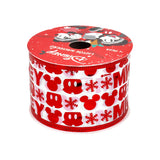 Listón Navideño, Diseño Mickey, Color Rojo y Blanco