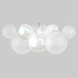 Esferas Navideñas en Forma de Mickey, 3 pzas, Color Blanco
