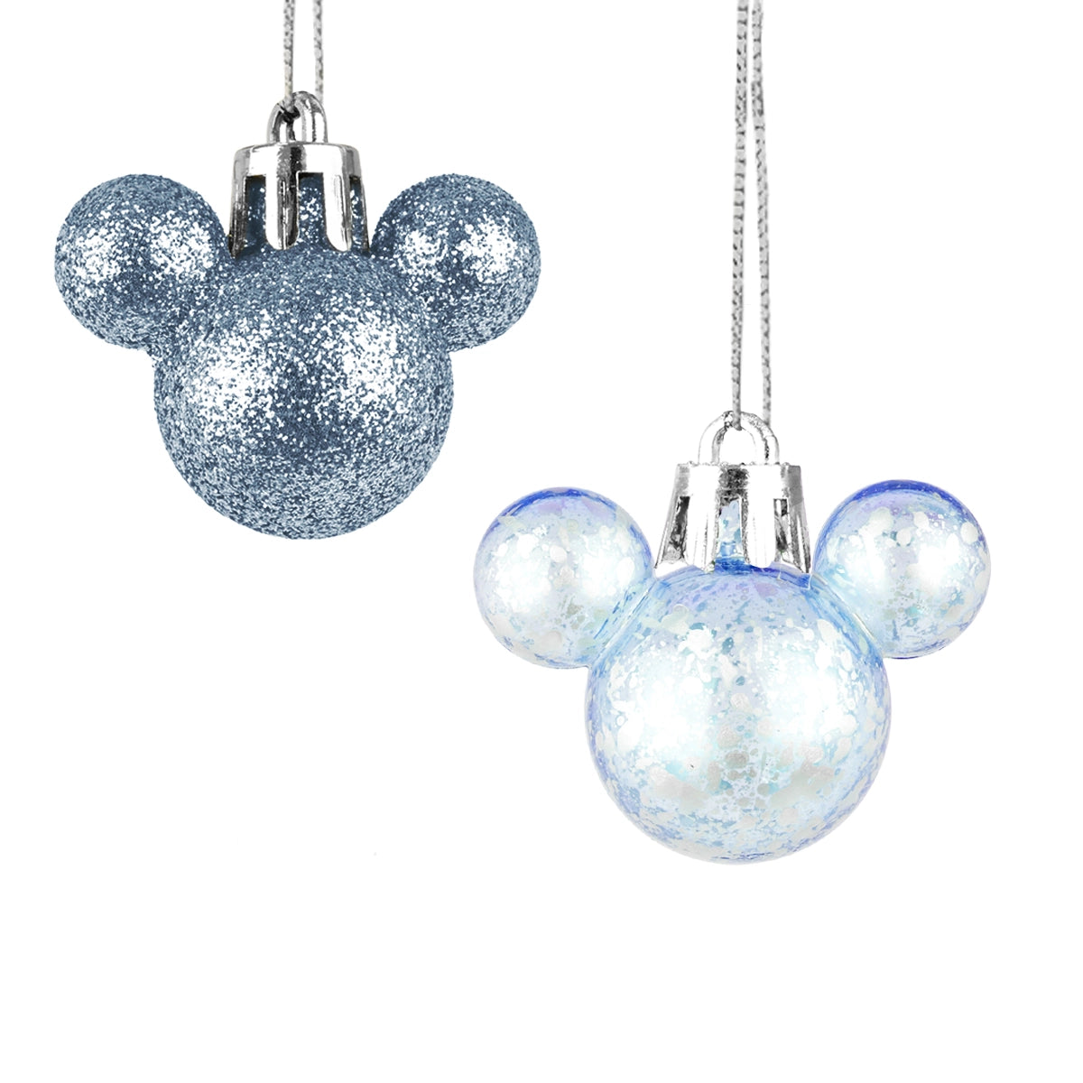 Esferas NavideÃ±as en Forma de Mickey, 8 pzas, Color Azul
