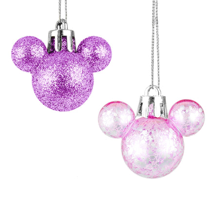 Esferas NavideÃ±as en Forma de Mickey, 8 pzas, Color Morado