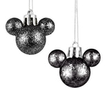 Esferas NavideÃ±as en Forma de Mickey, 8 pzas, Color Negro