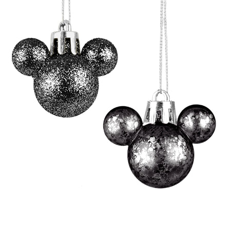 Esferas NavideÃ±as en Forma de Mickey, 8 pzas, Color Negro