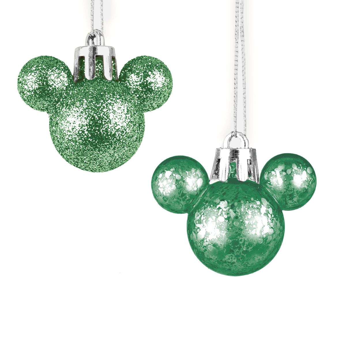 Esferas NavideÃ±as en Forma de Mickey, 8 pzas, Color Verde