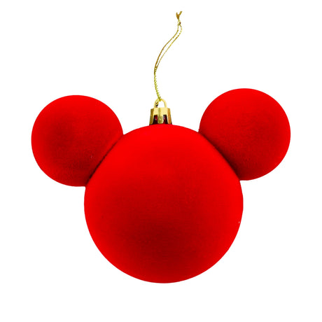 Esfera Navideña de Terciopelo, Mickey, Color Rojo