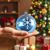 Esferas Navideñas, Diseño Copo de Nieve, Color Azul