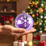Esferas Navideñas, Diseño Copo de Nieve, Color Morado