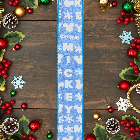Listón Navideño, Mickey, Color Azul