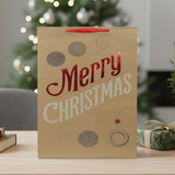 Bolsa de Regalo Navideña, Merry Christmas, Acabado Brillante