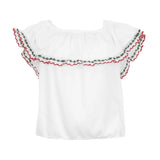Blusa Regional, Color Blanco, Fiestas Patrias, Talla Grande