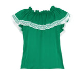Blusa Regional, Color Verde, Fiestas Patrias, Talla Mediana