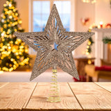 Estrella de Árbol, Textura Glitter, Color Dorado
