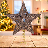Estrella de Árbol, Textura Glitter, Color Cobre