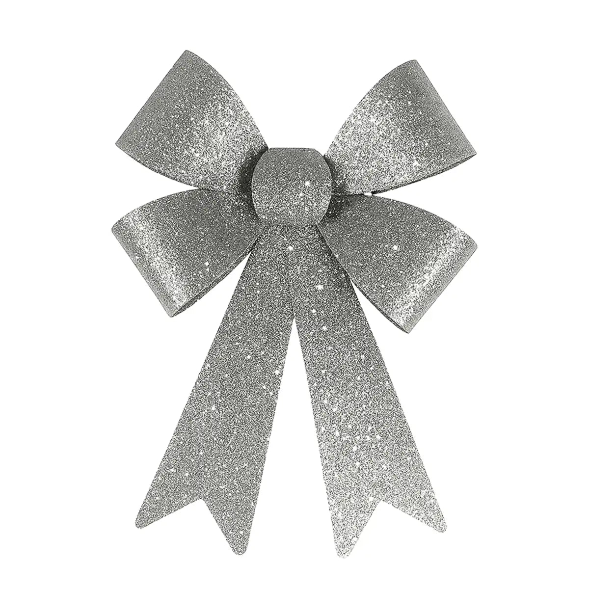 Moño Decorativo, Glitter, Color Gris