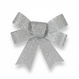Moño Decorativo, Glitter, Color Gris, 3 pzas