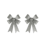 Moño Decorativo, Glitter, Color Gris, 2 pzas