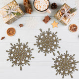 Ornamento, Copo de Nieve, Color Oro, 2 pzas