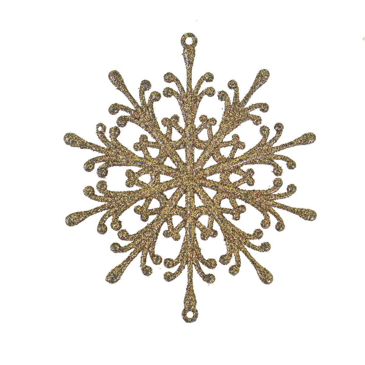 Ornamento, Copo de Nieve, Color Oro, 2 pzas