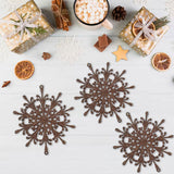 Ornamento, Copo de Nieve, Color Café, 2 pzas